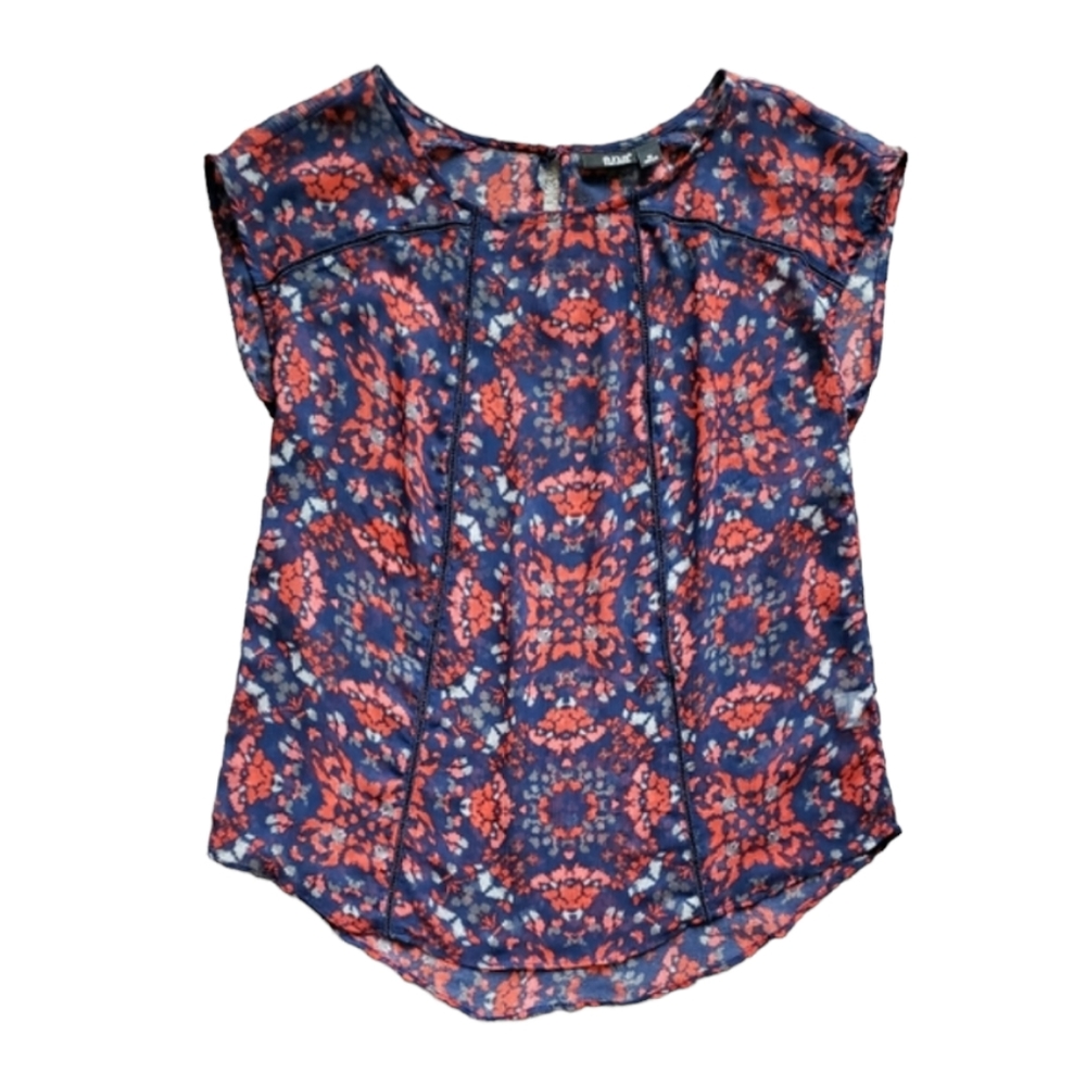 Colorful sheer sleeveless top